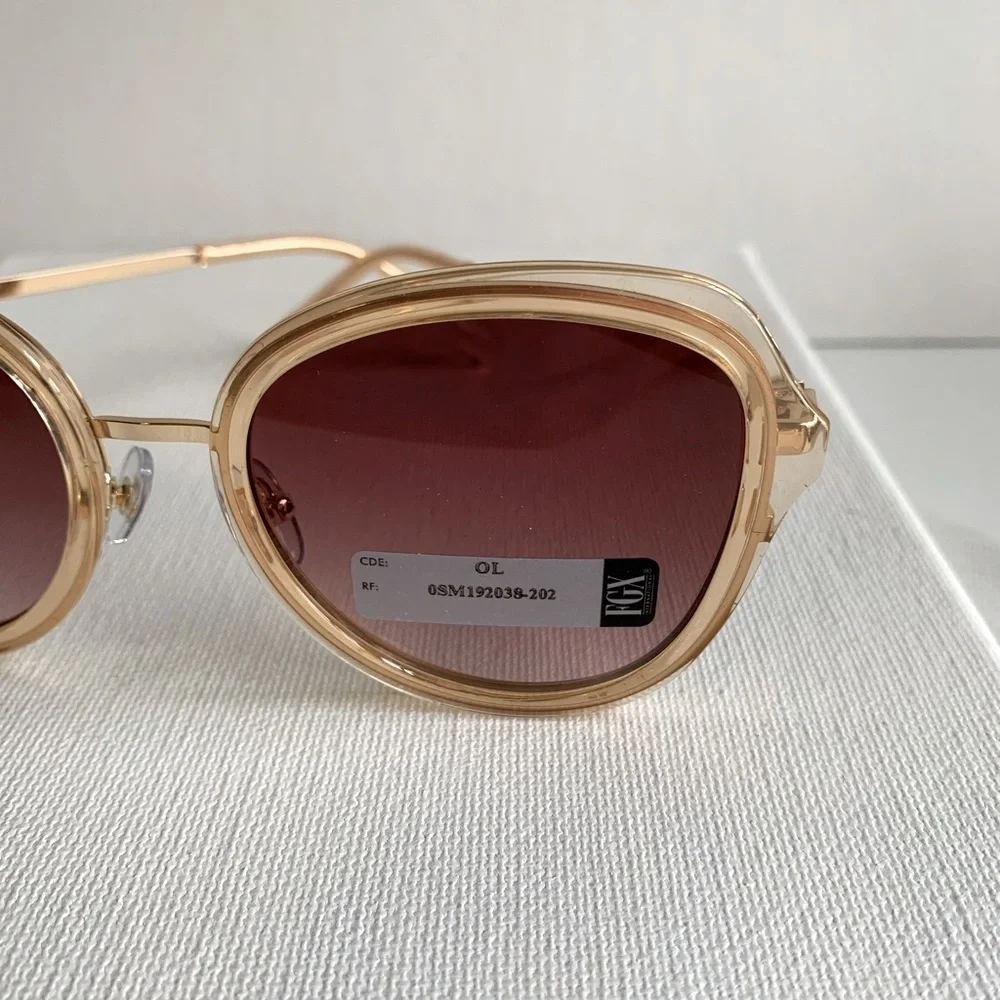 NWT gold wire and lucite sunglasses